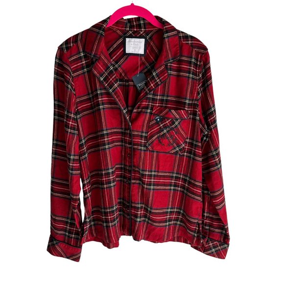 Abercrombie & Fitch Other - NWT ABERCROMBIE & FITCH Red Plaid Ladies Christmas Pajama Top, M
